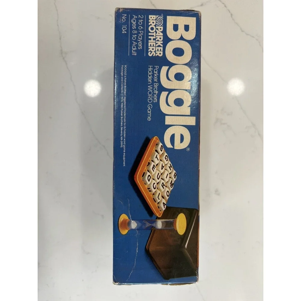 Boggle Word Game - Parker‎ Brothers Letters Cubes Timer - Vintage Retro 1980
